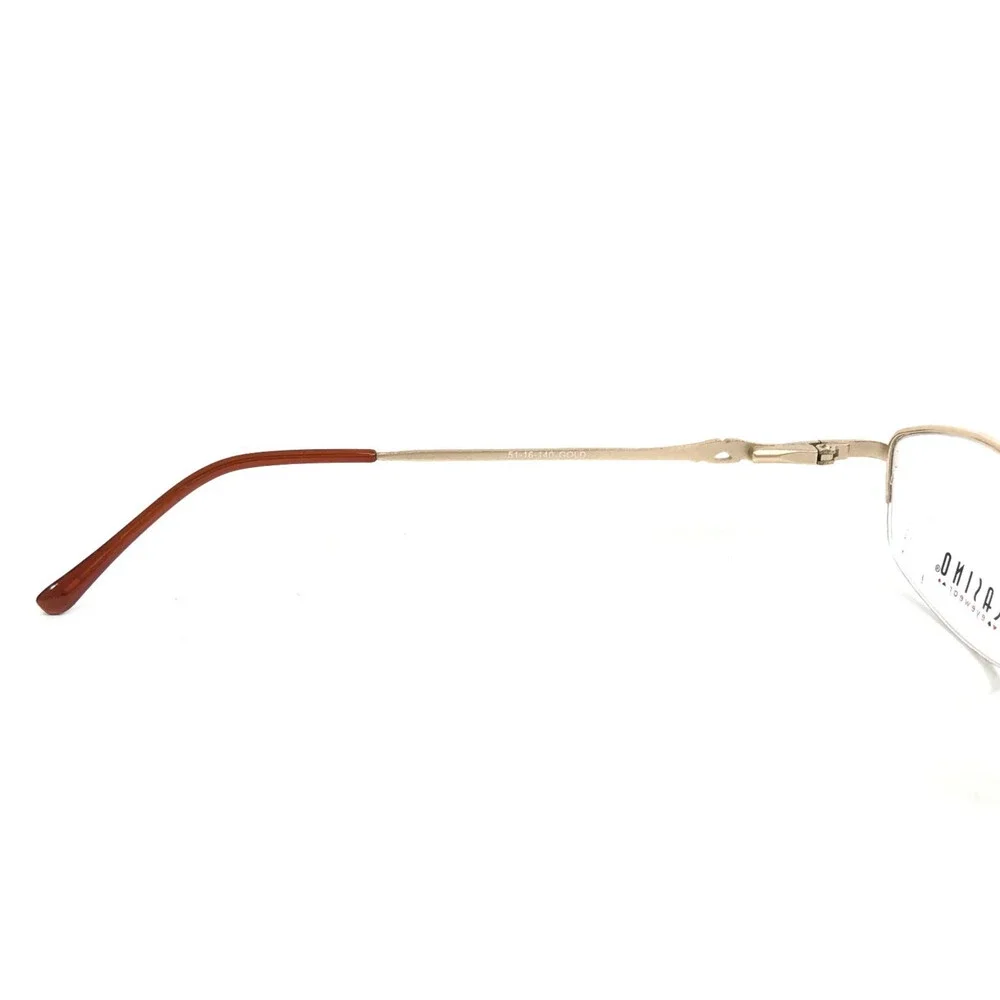 Casino Eyewear Eyeglasses Frames A-131 GOLD Rectangle Half Rim 51-16-140